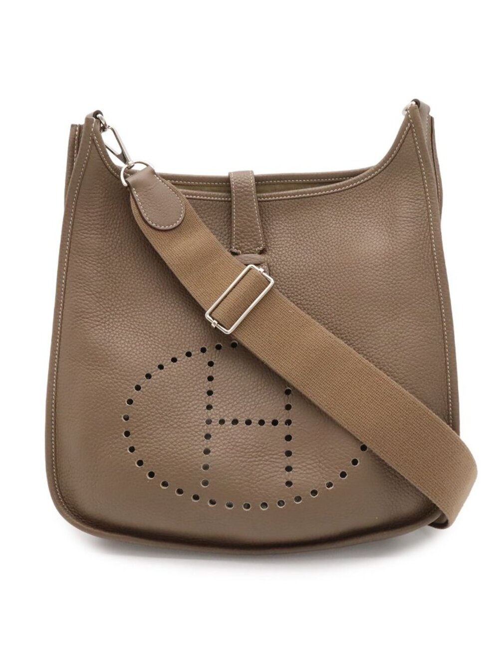 Hermes Evelyne 3 III GM Shoulder Bag Crossbody Togo Leather Etoupe Greige
